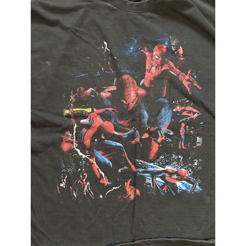 Marvel Spider-man Sergio Calabasas Black All Over Print Vintage Tee Peter Parker - Picture 5 of 9
